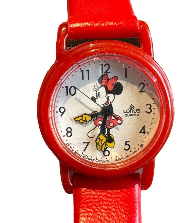 Vintsge LORUS Minnie mouse licenced Disney watch red strap