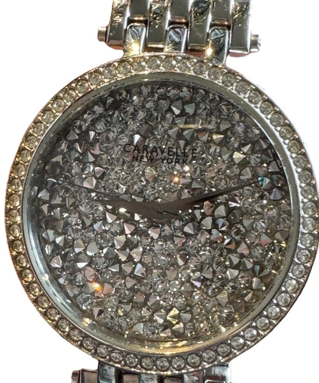 Stunning Caravelle By Bulova Sparkle swarovski crystal rhinestone watch