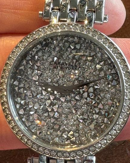 Stunning Caravelle By Bulova Sparkle swarovski crystal rhinestone watch