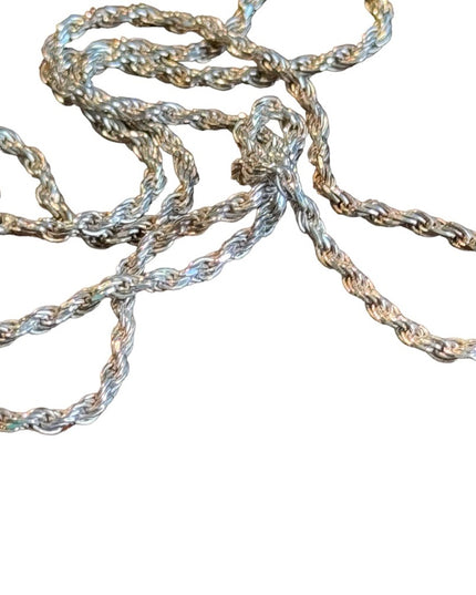 Stunning vintage teal nautilus sea shel sterling silver pendant & rope chain 925