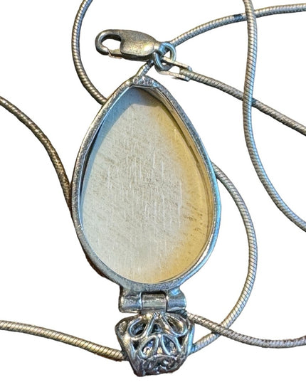 Sterling silver 925 white ivory goddess pendant necklace