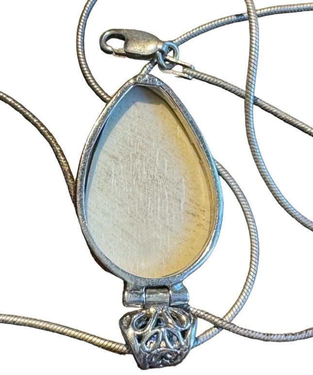 Sterling silver 925 white ivory goddess pendant necklace