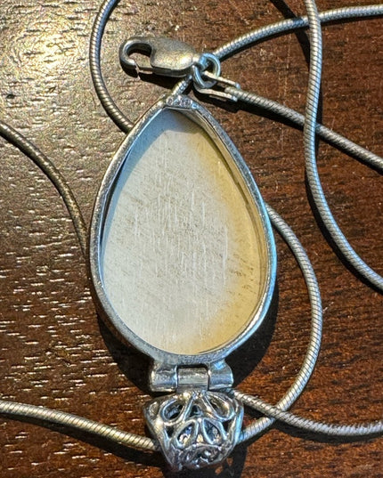 Sterling silver 925 white ivory goddess pendant necklace