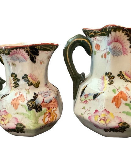 RARE MASONS ENGLAND PITCHER JUGS Set of 4 pcs Antique Asian  Ironstone