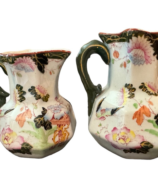 RARE MASONS ENGLAND PITCHER JUGS Set of 4 pcs Antique Asian  Ironstone