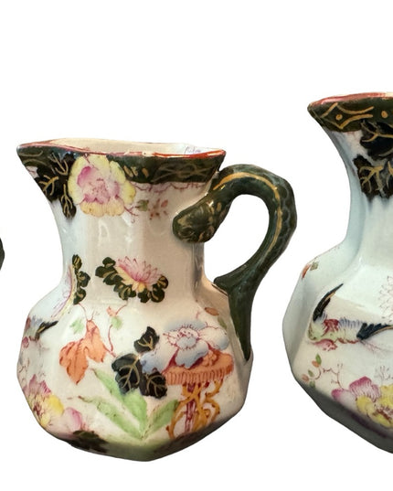 RARE MASONS ENGLAND PITCHER JUGS Set of 4 pcs Antique Asian  Ironstone