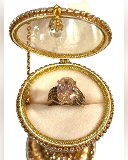 Lovely pink ice CZ sterling silver gold plated 925 fancy ring