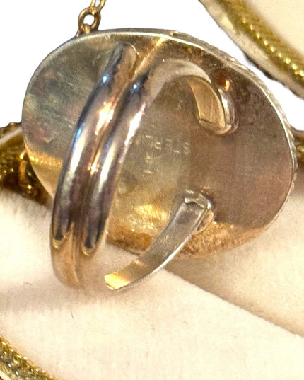 Lovely sterling silver DTR Jay King large Amber fancy ring