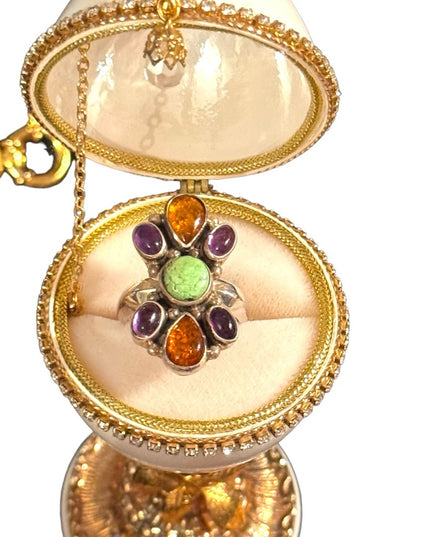 Stunnimg STR 925 sterling amber amethyst fancy southwestern style Jay King
