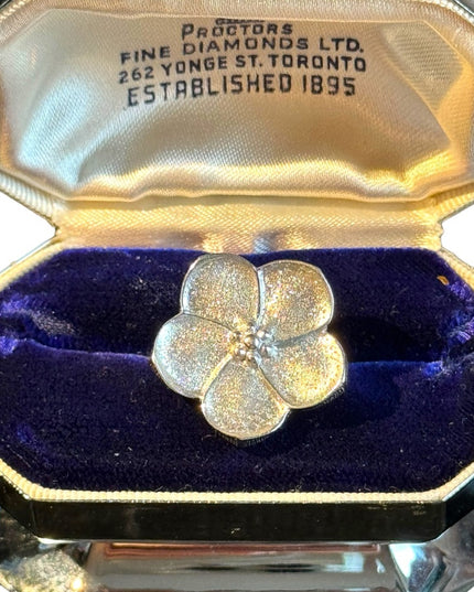 Stunning sterling silver Charles Garnier 925 fancy flower ring