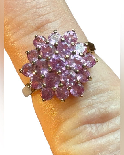 Stunning Ruby sterling silver 925 HSN fancy cocktail dinner ring