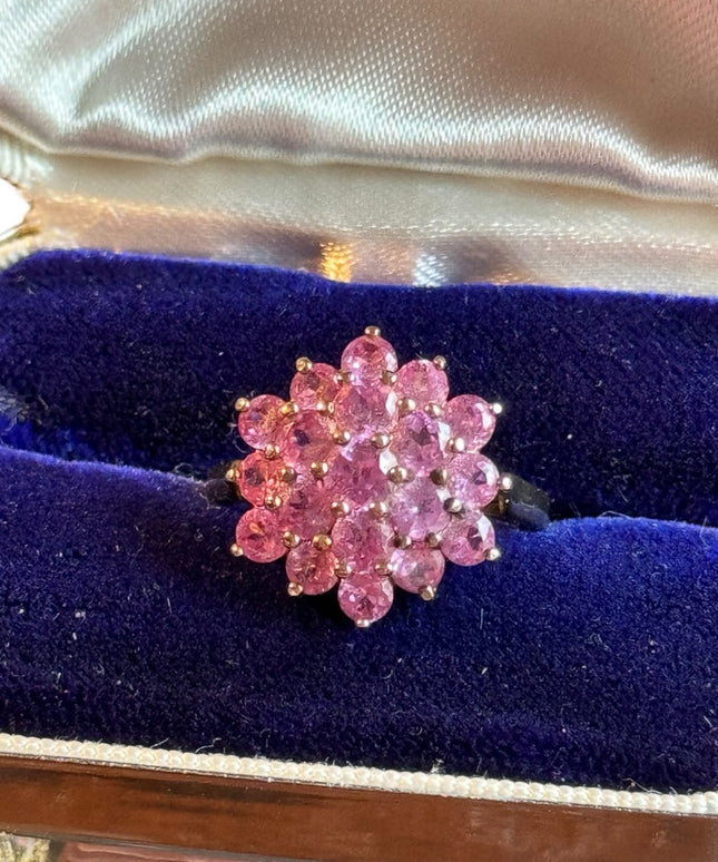 Stunning Ruby sterling silver 925 HSN fancy cocktail dinner ring