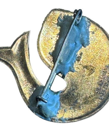 Signed David Anderson Norway Enameled Sterling Silver Vintage  Fish Brooch