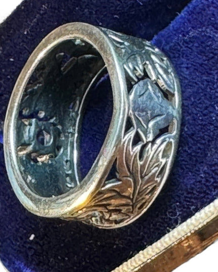 Thistle Ring, Celtic Jewelry, Scottish Wedding Band, Amethyst Ring, Sterling