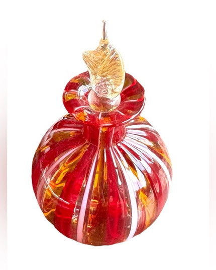 Mid-Century Italian Venetian Murano Glass  Perfume Bottle Red pink