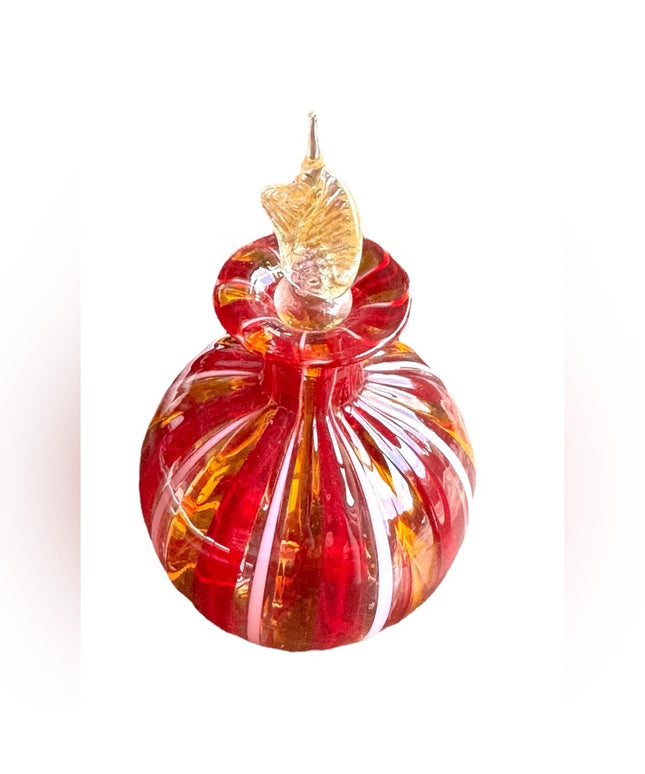 Mid-Century Italian Venetian Murano Glass  Perfume Bottle Red pink