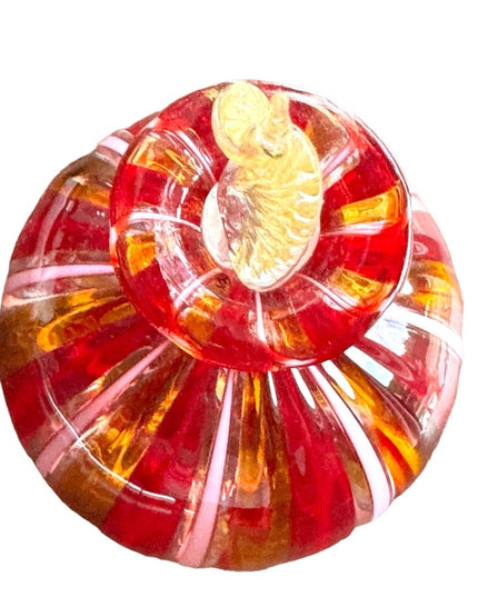 Mid-Century Italian Venetian Murano Glass  Perfume Bottle Red pink