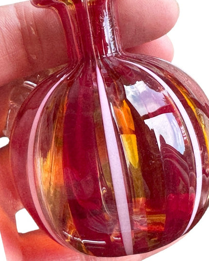 Mid-Century Italian Venetian Murano Glass  Perfume Bottle Red pink