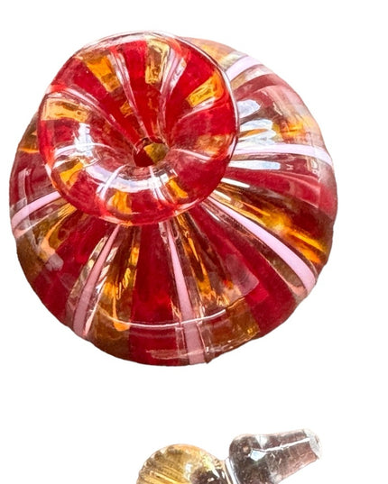 Mid-Century Italian Venetian Murano Glass  Perfume Bottle Red pink