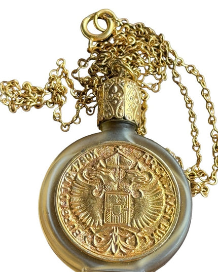 Austria vintage mid century 1950s Embelished oranate perfume bottle necklace
