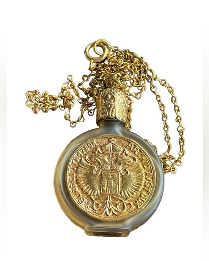 Austria vintage mid century 1950s Embelished oranate perfume bottle necklace