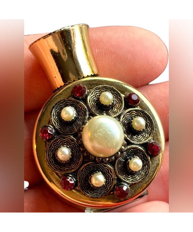Vintage Czech Ornate decorated mid century perfume bottle