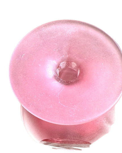 Rare 1994 HOTGLASS Satin finish handmade raspberry pink swirl perfume bottle