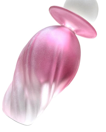 Rare 1994 HOTGLASS Satin finish handmade raspberry pink swirl perfume bottle