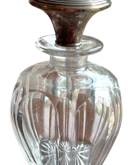 RARE Art Deco Victorian Antique sterling silver glass crystal perfume bottle