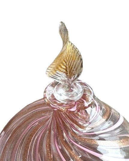 Vintage LG Valentina Murano Italy pink gold  handmade glass perfume bottle