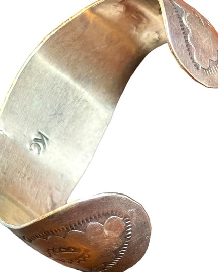 Vintage Southwestern Navajo Sterling silver 925 Handmade turquoise Cuff bracelet