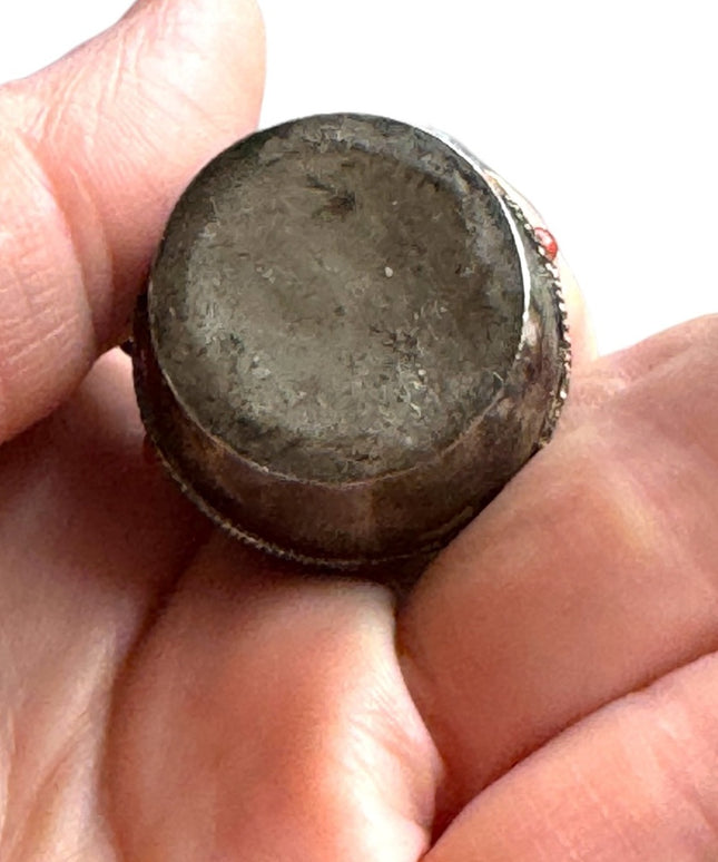 Ornate Silver Antique Vintage Perfume Attar Bottle Traditional