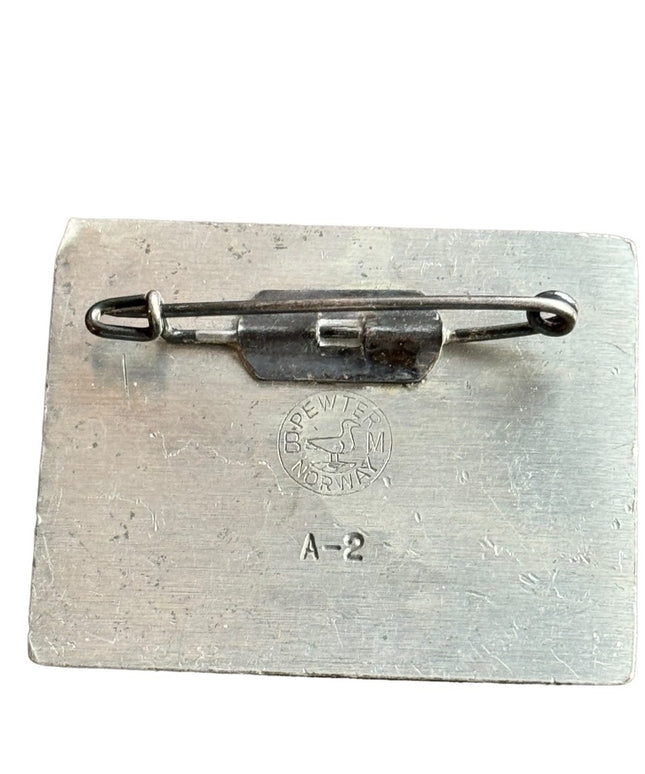 Rare BM Norway pewter brooch, mid century  design Modernist Mid Century