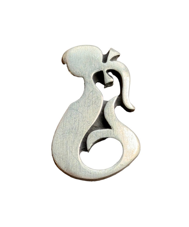 Vintage Mid century modernist Signed R Tenn Sweden Pewter Mermaid Brooch/Pin