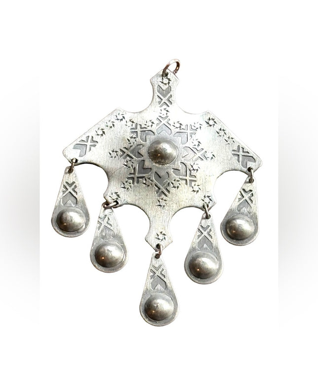 VINTAGE ROLF BUODD NORSK HANDARBEIDE PEWTER Large PENDANT  Mid century