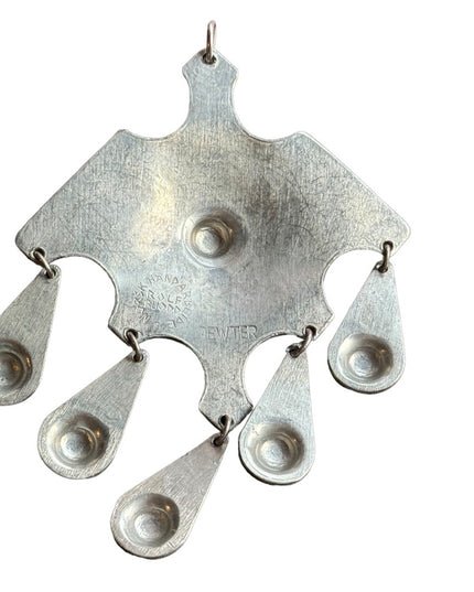 VINTAGE ROLF BUODD NORSK HANDARBEIDE PEWTER Large PENDANT  Mid century