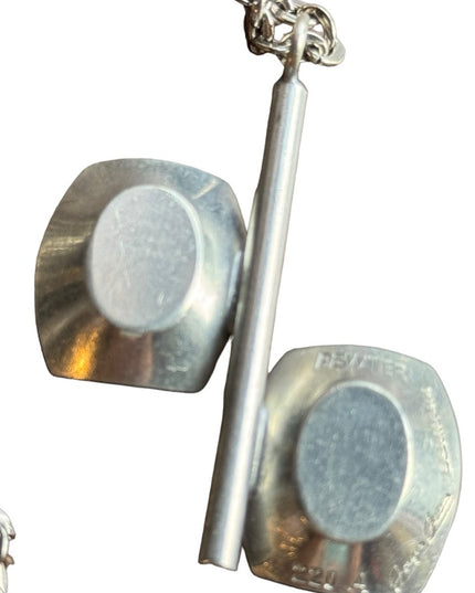 Denmark Mid Century Modern Pewter Necklace and Pendant by Jorgen Jensen