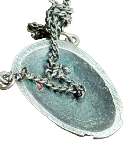 Vintage mid century NORDIC OWL pewter necklace