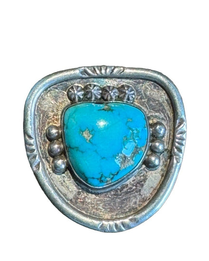 Vintage Navajo Sterling silver 925 Turquoise BOLO clip handmade Southwestern