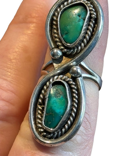 Vintage sterling silver 925 turquoise handmade Natice American Southwestern ring