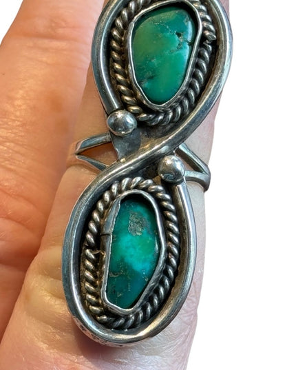 Vintage sterling silver 925 turquoise handmade Natice American Southwestern ring