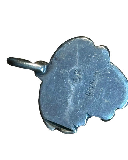 Vintage sterling silver signed Native American Southwestern turquoise pendant