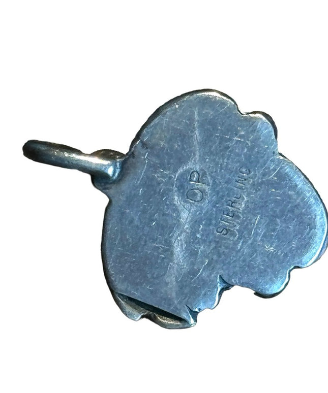 Vintage sterling silver signed Native American Southwestern turquoise pendant