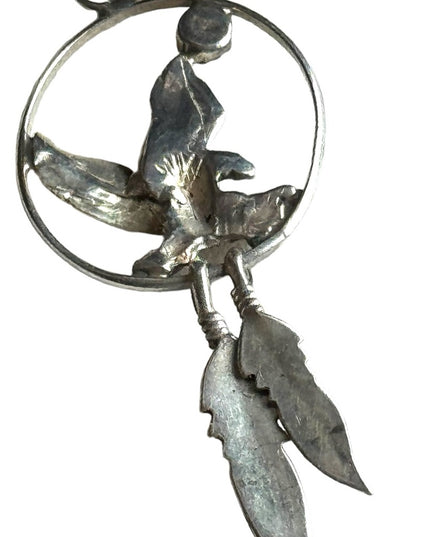 Vintage Native American Southwestern style eagle sterling 925 pendant