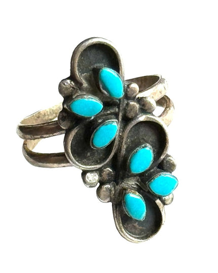 Vintage sterling silver 925 Southwestern Native American turquoise handmade ring