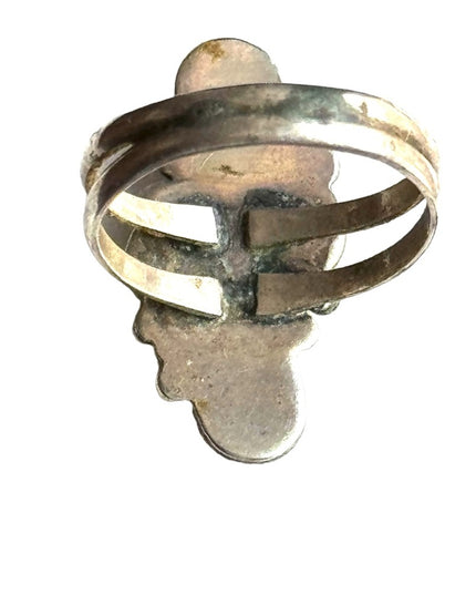 Vintage sterling silver 925 Southwestern Native American turquoise handmade ring