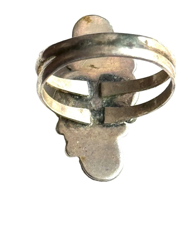 Vintage sterling silver 925 Southwestern Native American turquoise handmade ring
