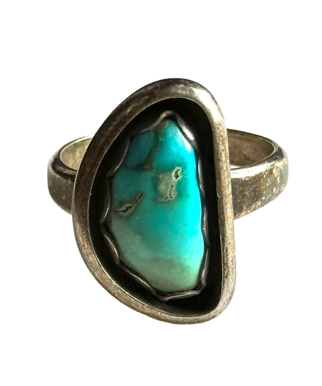 Vintage sterling silver 925 turquoise ring handmade native american southwestern