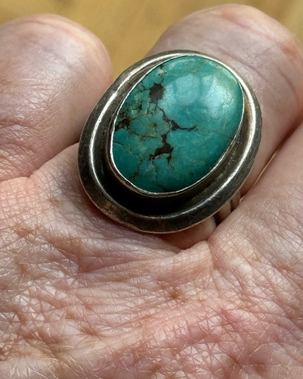 Vintage sterling silver 925 Native American Southwestern turquoise ring