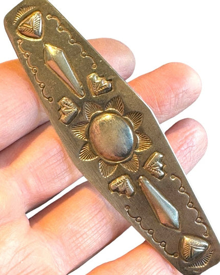 Vintage handmade native American Southwestern 925 sterling hair barette